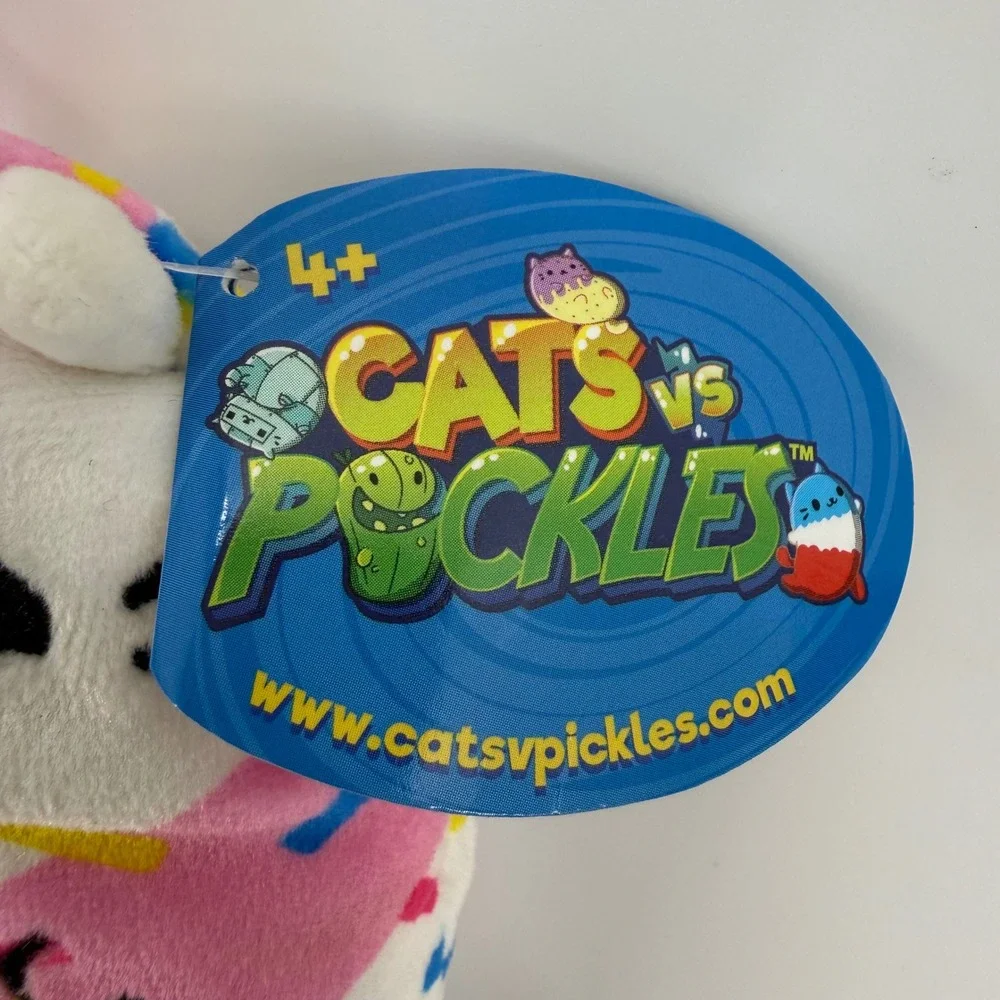 Cats Vs Pickles Pawberry Twist 168 Pink White Sprinkle Cat Plush Bean Bag Toy